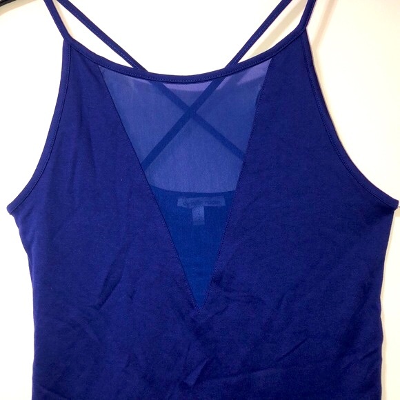 Royal Blue Tank With Mesh Cutout, Size: S - Picture 2 of 6